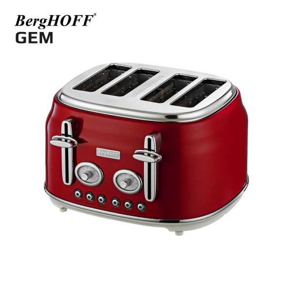 BERGHOFF - BergHOFF Gem Retro Kırmızı Kettle ve 4 lü ekmek kızartma makinesi seti (1)