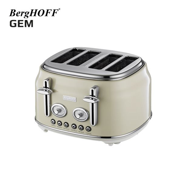 BERGHOFF - BergHOFF Gem Retro Krem rengi Kettle ve 4 lü ekmek kızartma makinesi seti (1)