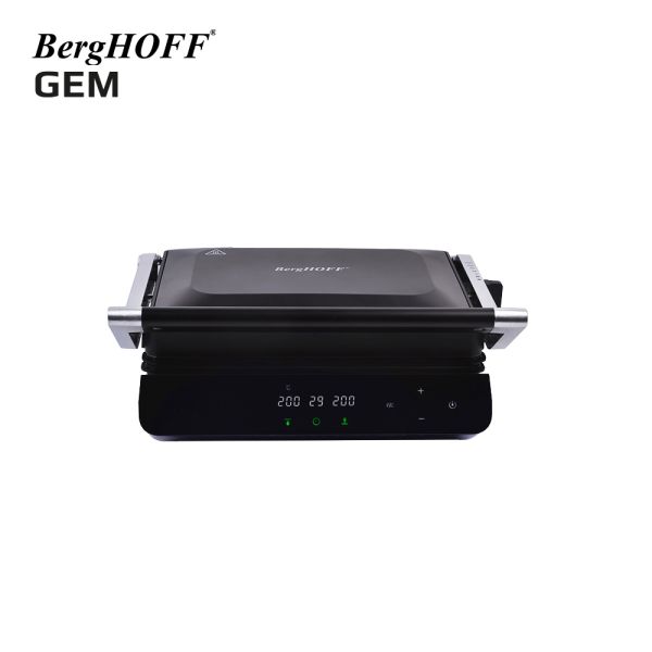 BERGHOFF - BergHOFF GEM TITAN Siyah Çelik Kapaklı Contact Izgara ve Tost Makinesi (1)